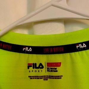 Fila , live in motion, neon green, XL long sleeve shirt